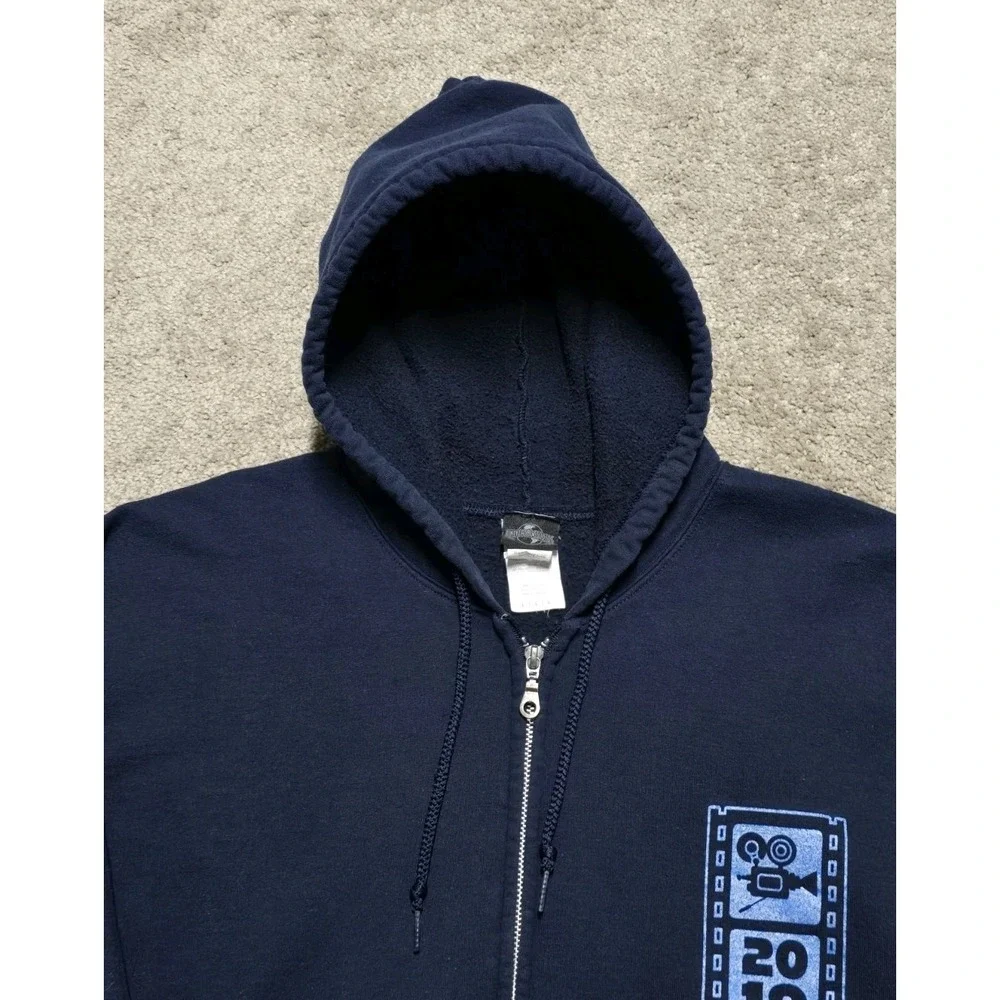 Disney‎ Universal Studio Full Zip Up Hoodie Mens L Blue Double Sided